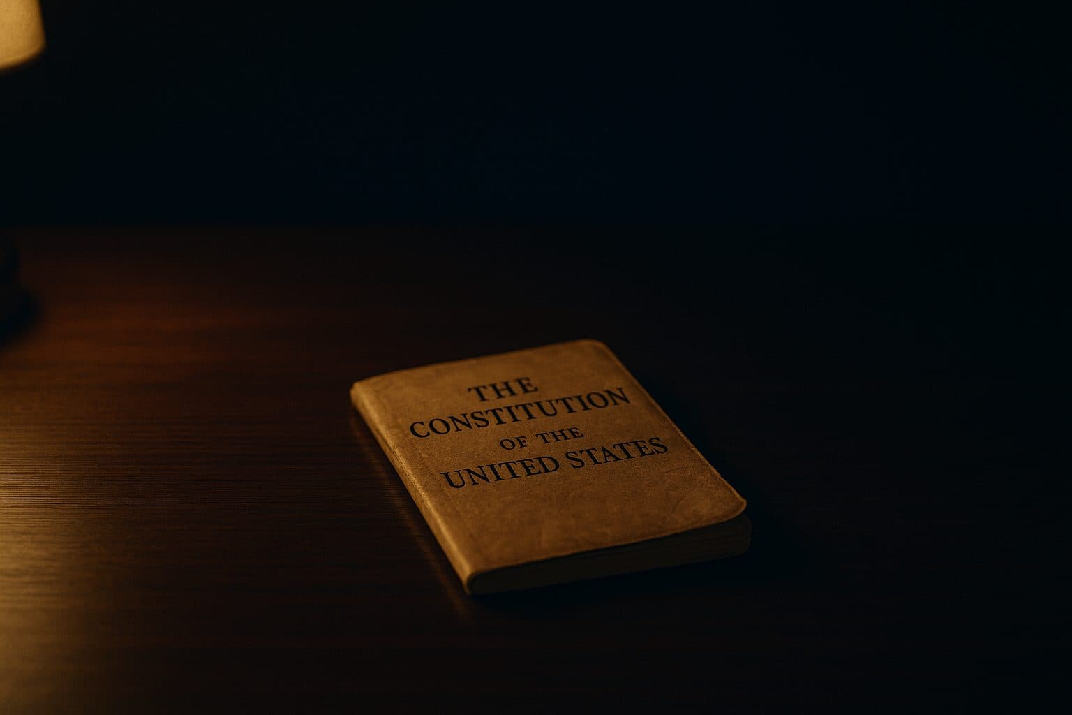 Pocket United States Constitution on a desk