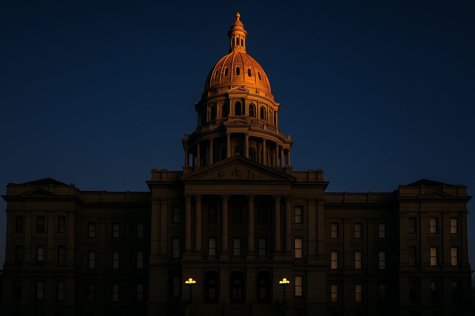 Colorado State Capitol dome at dusk