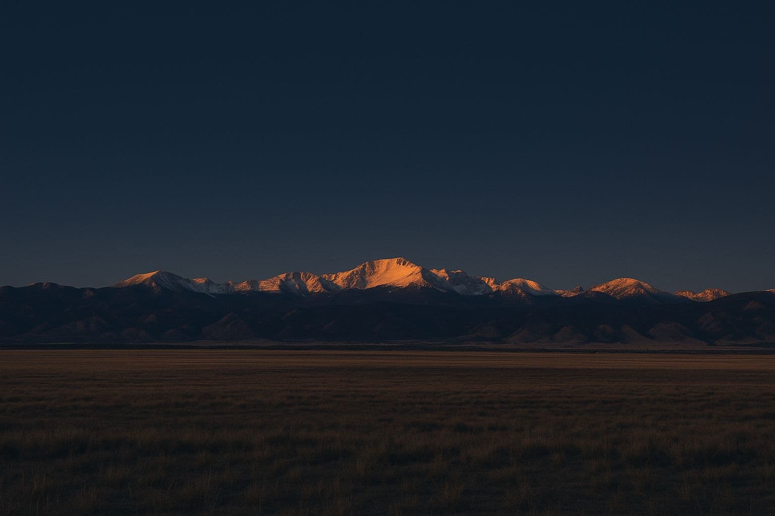 Rocky Mountain front range over the Colorado high plains